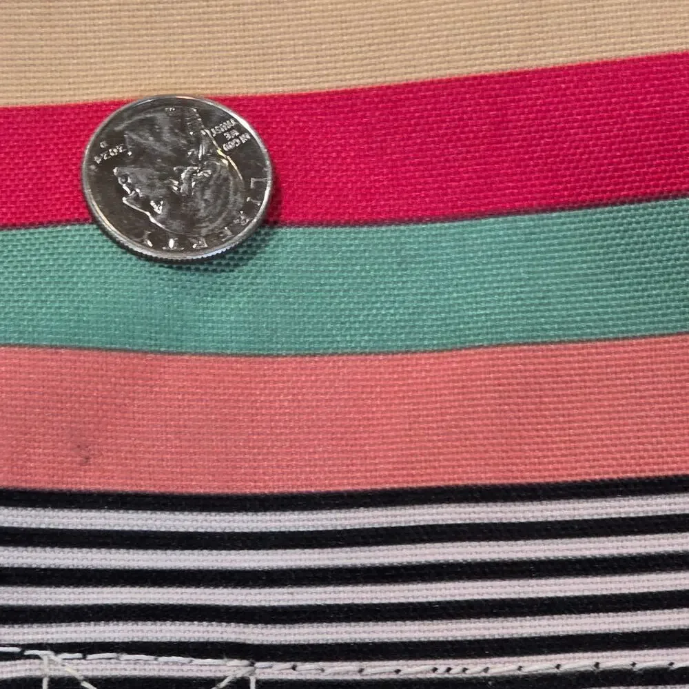 Roxy Retro Multicolor Striped Canvas Backpack ┃Boho Coastal Surfercore Flap Top